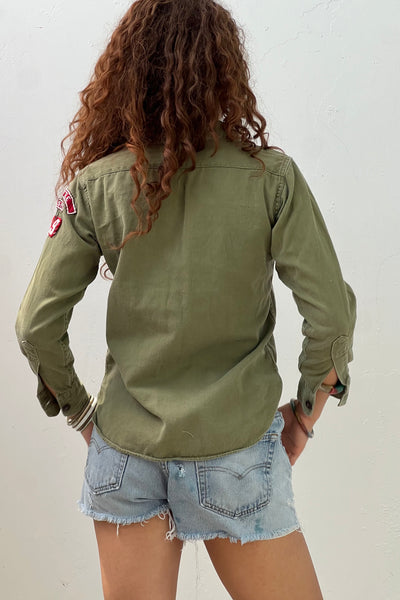 Vintage Boy Scout Patched Button Down, view 3