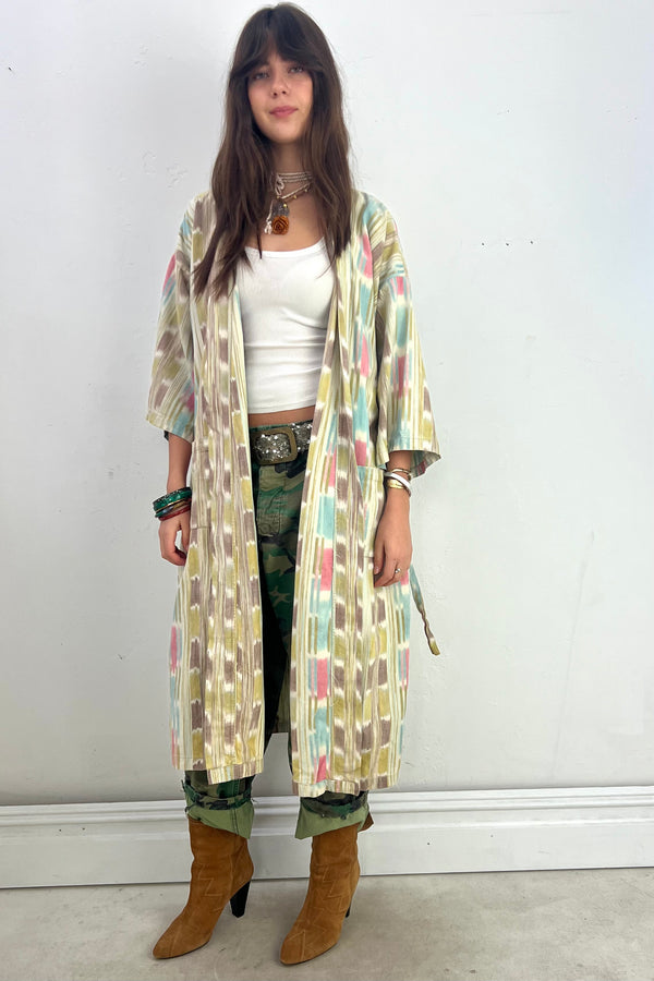 Vintage Ikat Cotton Duster, Cotton