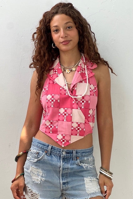 Roberta DiCamerino Cotton 70s Halter Top Vintage