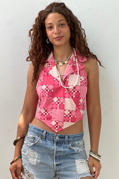 Roberta DiCamerino Cotton 70s Halter Top Vintage