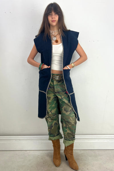 Anna Corinna Reworked Vintage Wool Alpha Xi Delta Coat, Wool, view 3