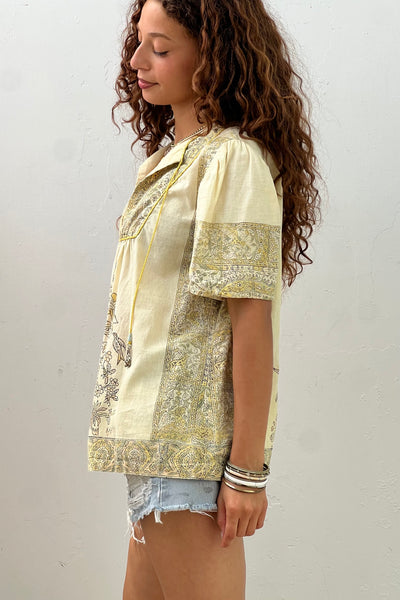 Vintage Block Print Sunny Top, view 2