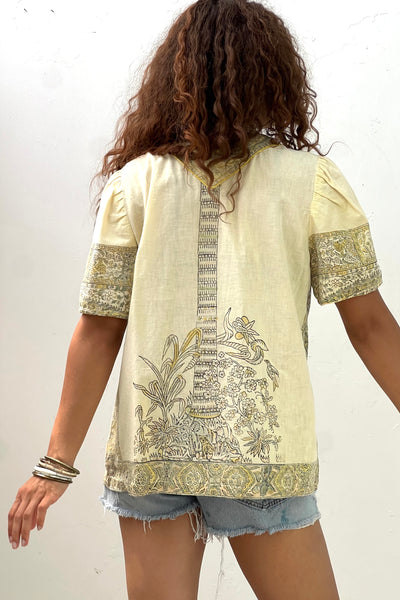 Vintage Block Print Sunny Top, view 3