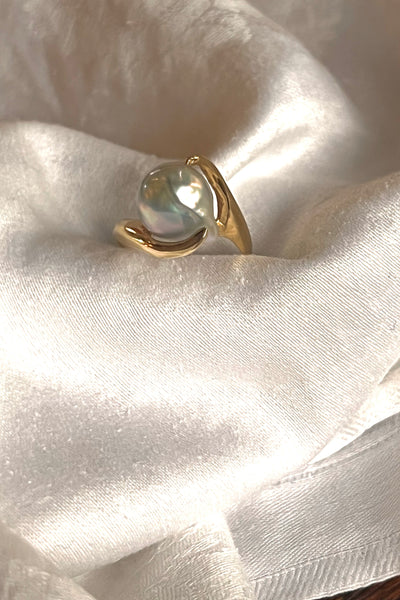 Ring 14K 60s Gold and Pearl Ring Vintage