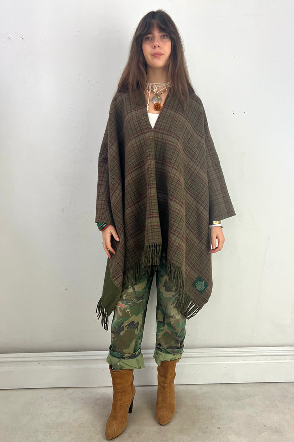 Anna Corinna Reworked Vintage Reversible Ralph Lauren Poncho, Alpaca and Wool blend