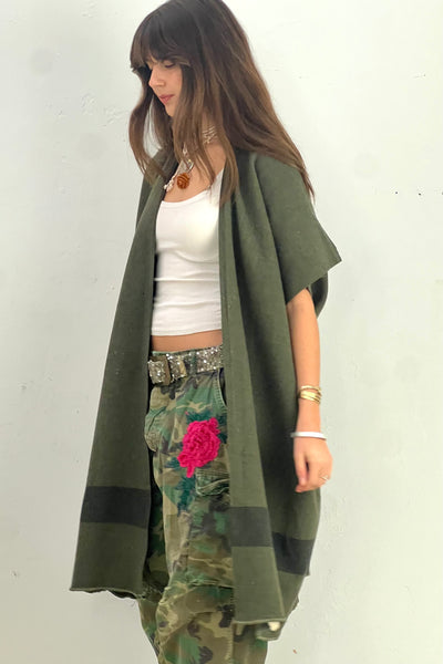 Anna Corinna Reworked Vintage Army Wool Jacket, Wool, view 3