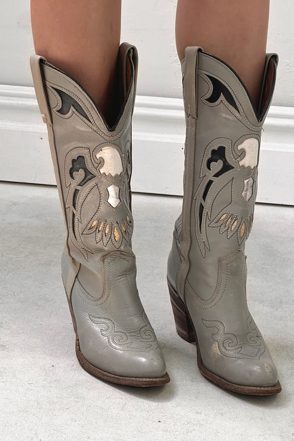 Vintage Miss Capezio Eagle Cowgirl Boots, Leather