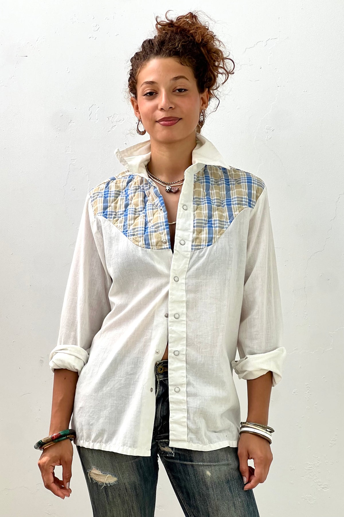 Cowboy Quilted 70s Snap Up Vintage