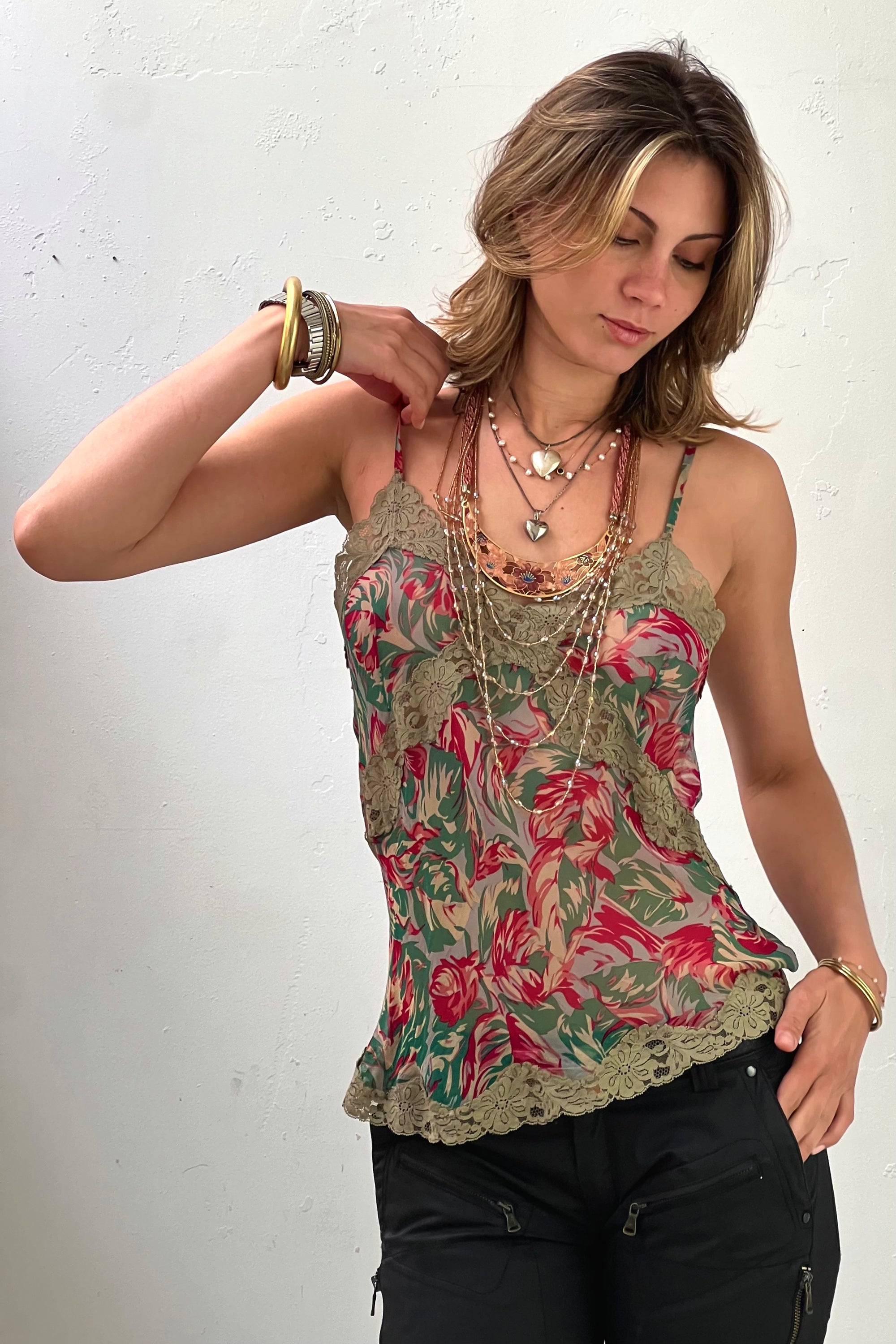 Vintage Silk Chiffon Cami Tank Top Selected by Anna Corinna