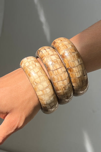 Vintage Brass Bracelet Stack, view 2