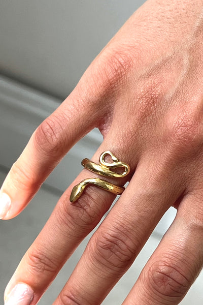 Vintage Gold Filled Serpent Ring, view 2