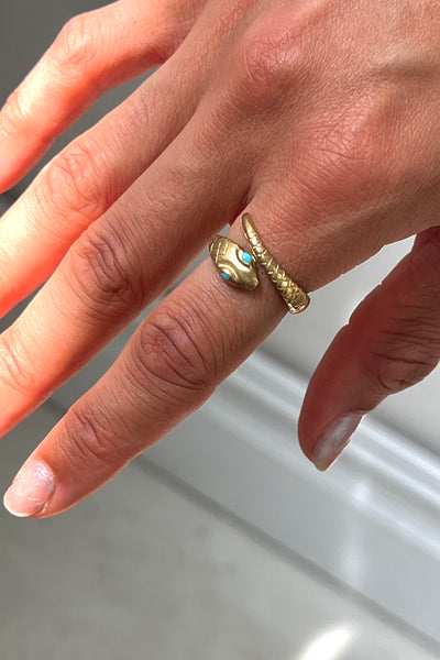 Vintage Gold Filled Snake Ring, view 2