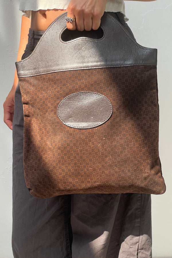 Vintage Gucci Leather and Suede Handhaeld Tote