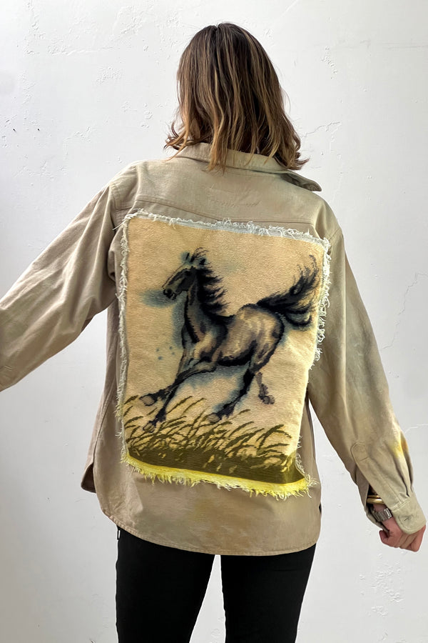 Anna Corinna Reworked LL Bean Vintage Horse Softy Flannel Button Down Shirt, Cotton