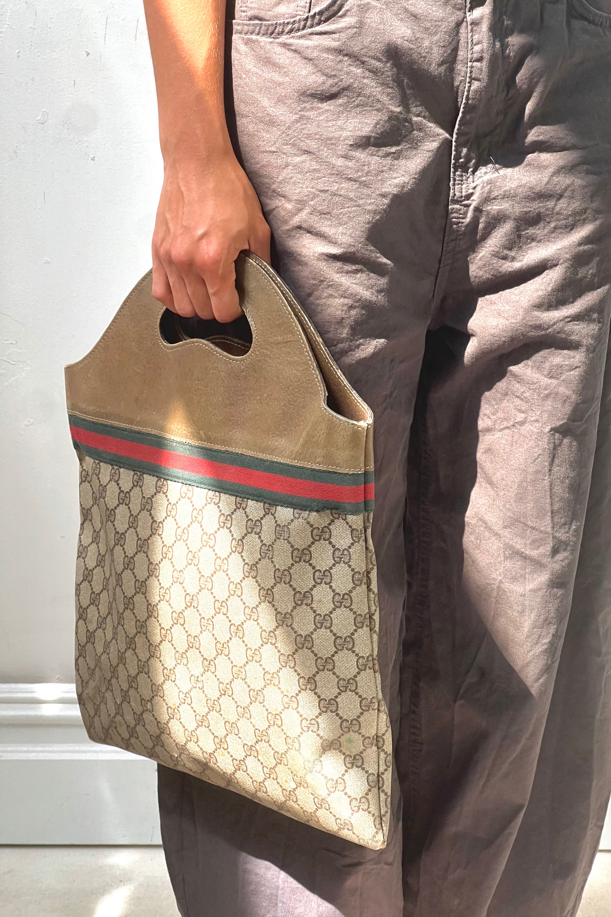 Vintage Gucci Logo Handheld Tote Bag