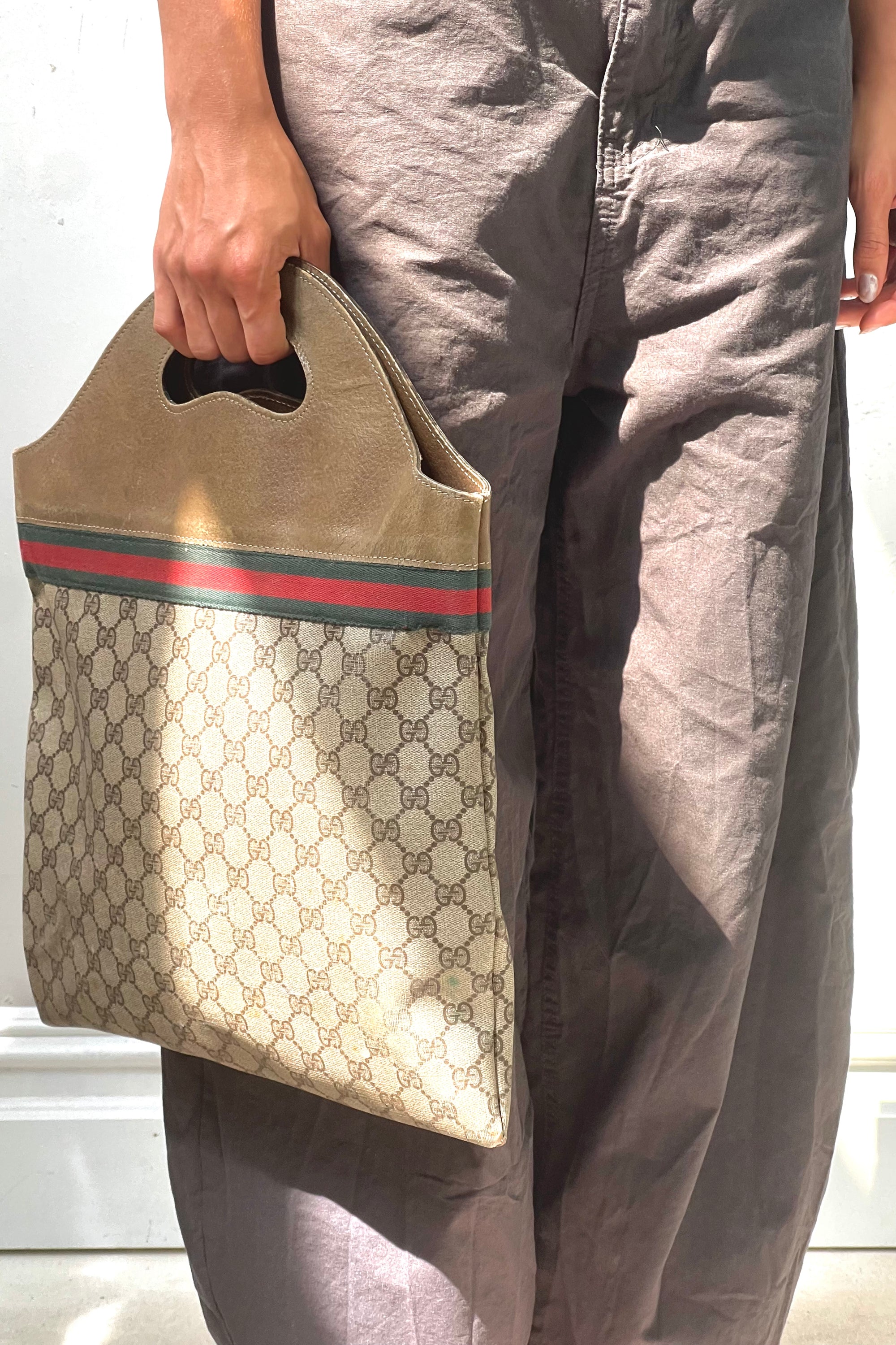 Vintage Gucci Logo Handheld Tote Bag