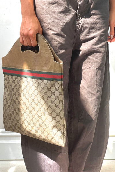 Vintage Gucci Logo Handheld Tote Bag, view 2