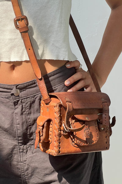 Vintage Leather Camera Bag Mini, view 3
