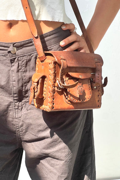 Vintage Leather Camera Bag Mini, view 2