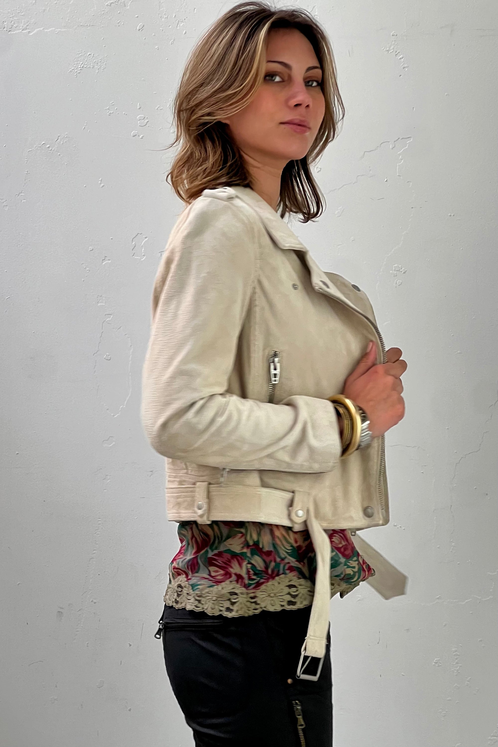 Vintage Suede Biker Jacket Selected by Anna Corinna