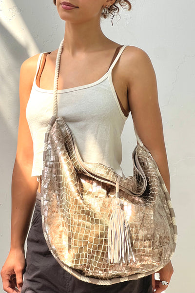 Anna Corinna Python Printed Canvas and Leather Foly + Corinna Bag