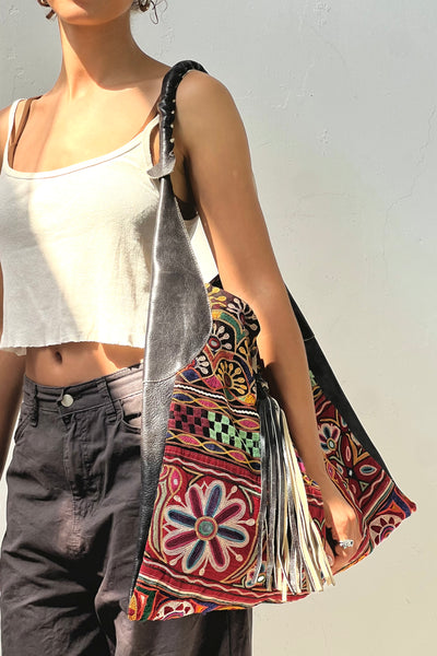 Anna Corinna Embroidered and Leather Foly + Corinna Bag, view 2