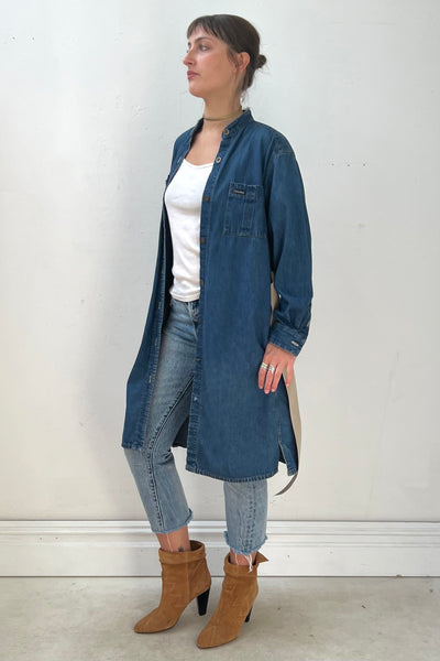 Calvin Klein Denim 80s Shirt Jacket or Dress Vintage