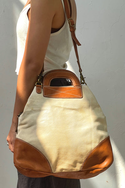 Anna Corinna Foly + Corinna Leather Canvas Tote Bag, view 3