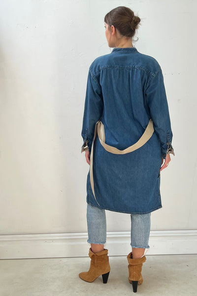 Calvin Klein Denim 80s Shirt Jacket or Dress Vintage