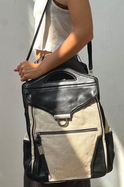 Anna Corinna Leather and Canvas Oversize Tote Foly + Corinna