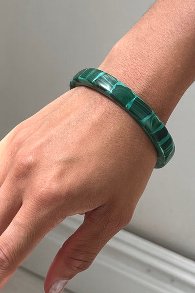 Vintage Malachite Mosaic Bangle, view 3