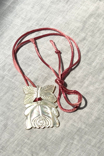 Vintage Carved Mother of Pearl Rose, view 3