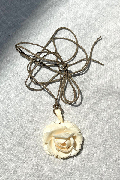 Vintage Carved Rose Necklace, view 3