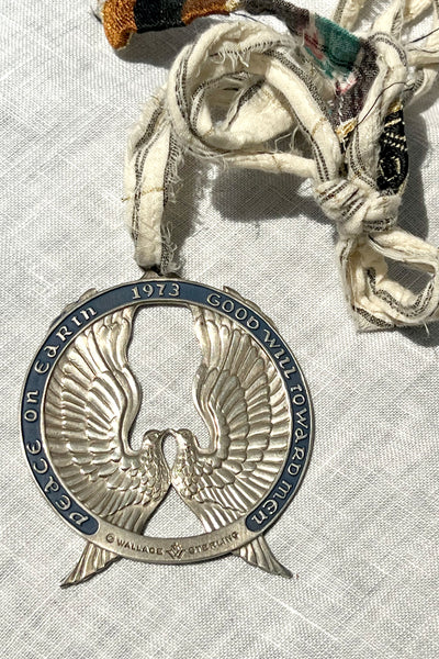 Vintage Wallace Sterling Silver Peace Doves Pendant, view 3