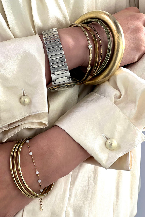 Vintage Chanel Cufflinks, Fauxe pearls