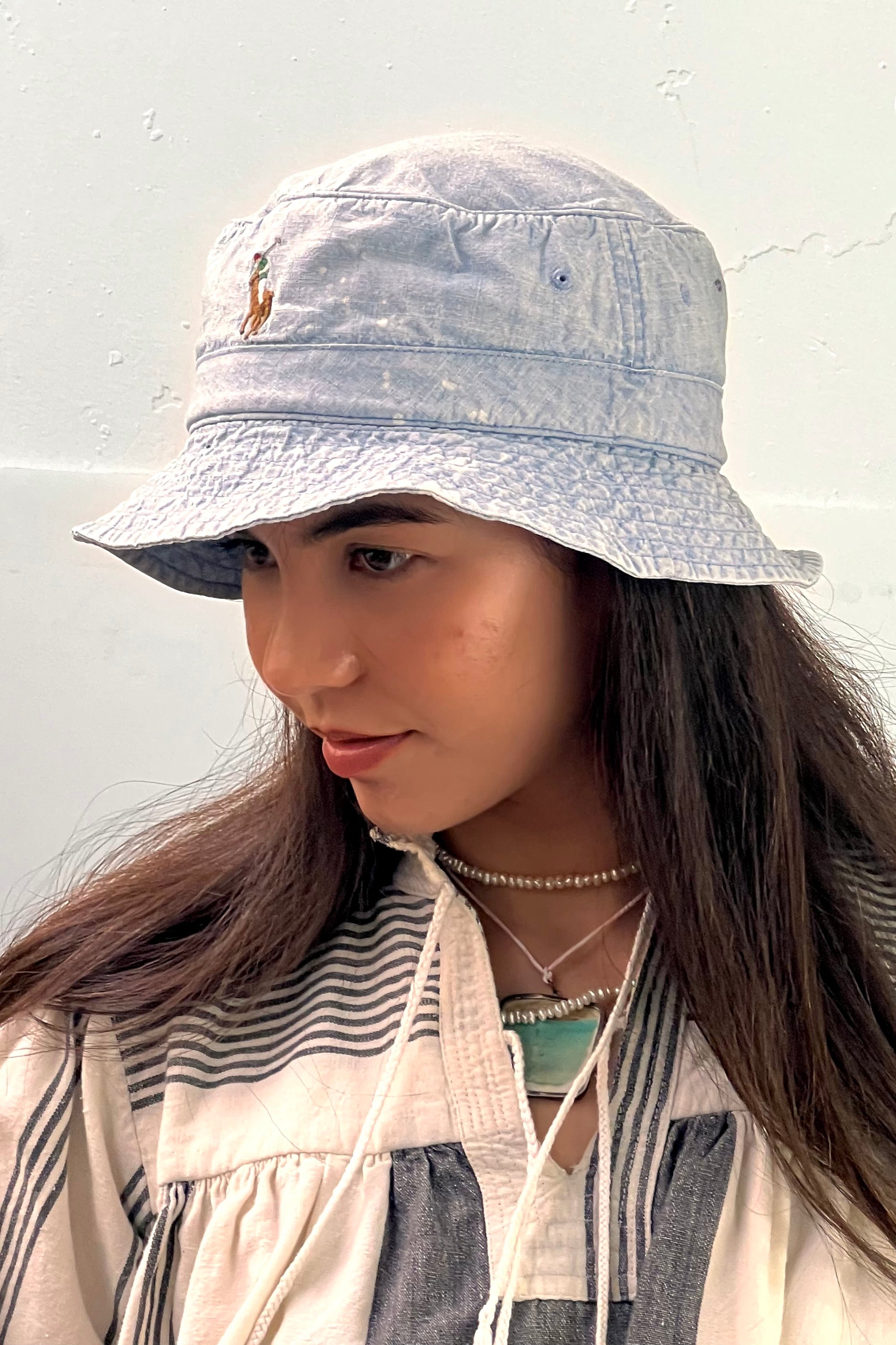 Vintage Ralph Lauren Chambray Bucket Hat Selected by Anna Corinna