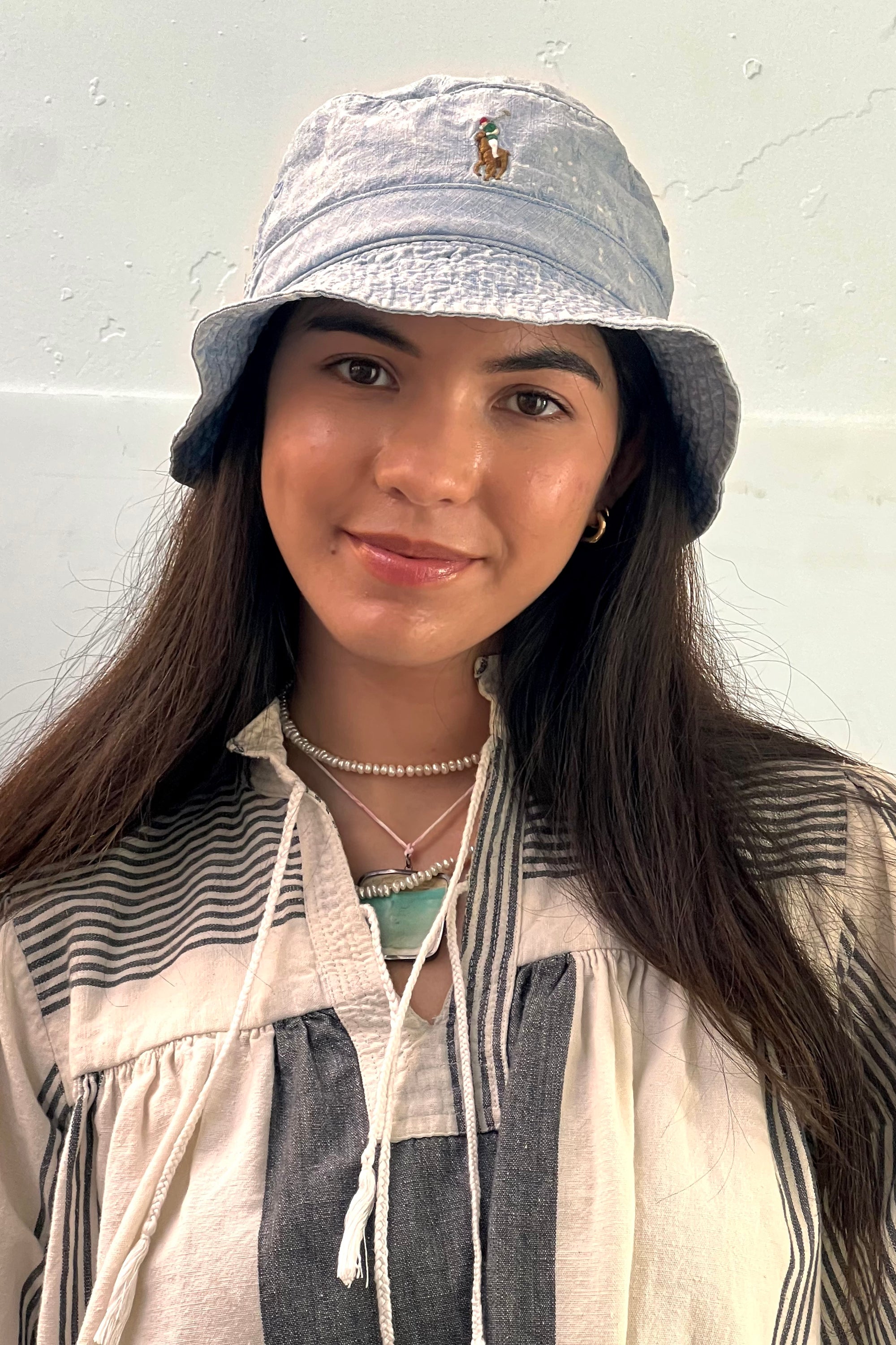 Vintage Ralph Lauren Chambray Bucket Hat Selected by Anna Corinna