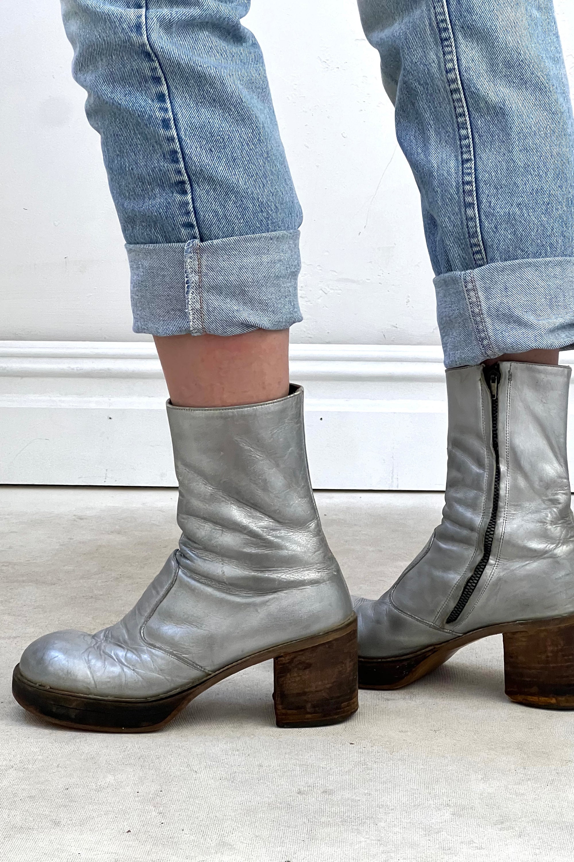 Vintage Silver Platform Boots Selected by Anna Corinna