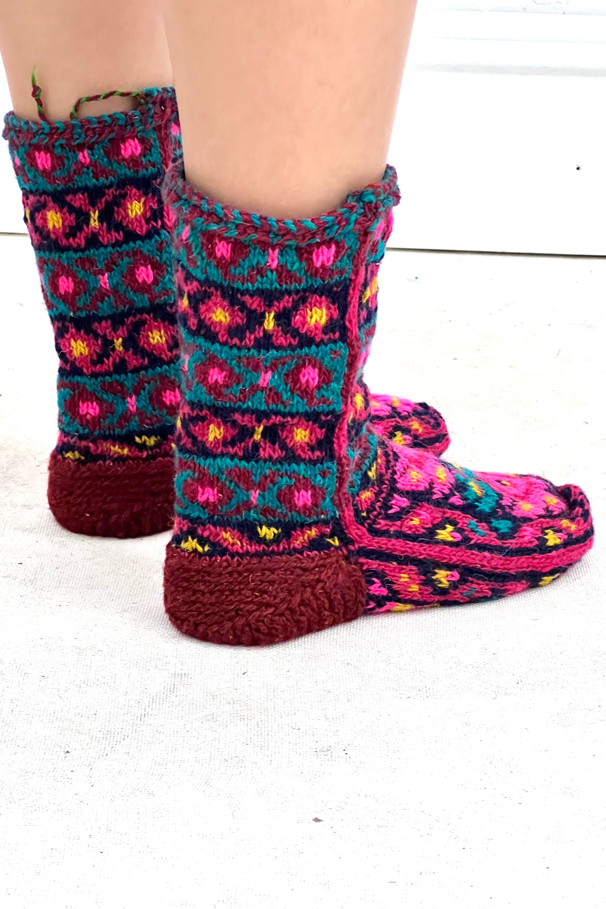 Vintage Hand Knit Wool Slippers Selected by Anna Corinna