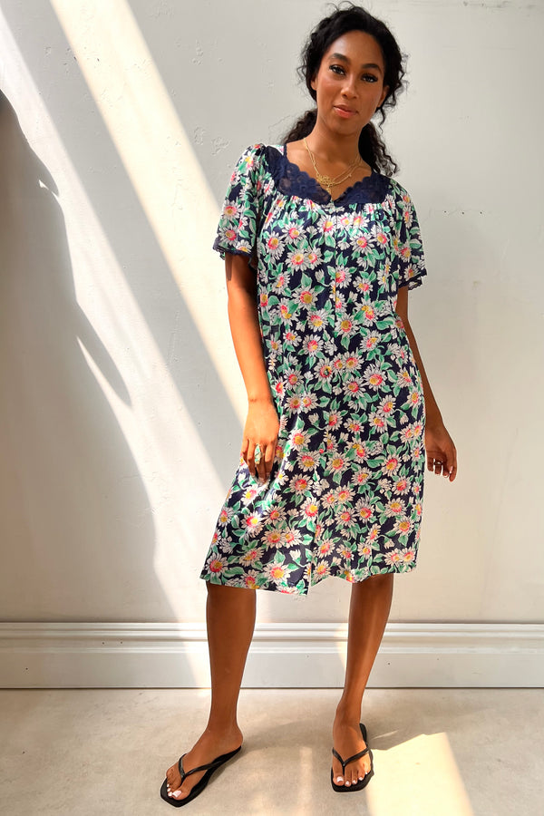 Vintage Vanity Fair Silky Flowers Dress, Nylon