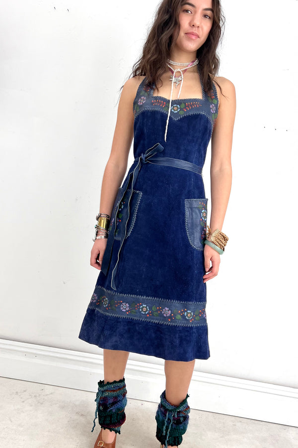 Vintage Char Leather Wrap Dress, Leather