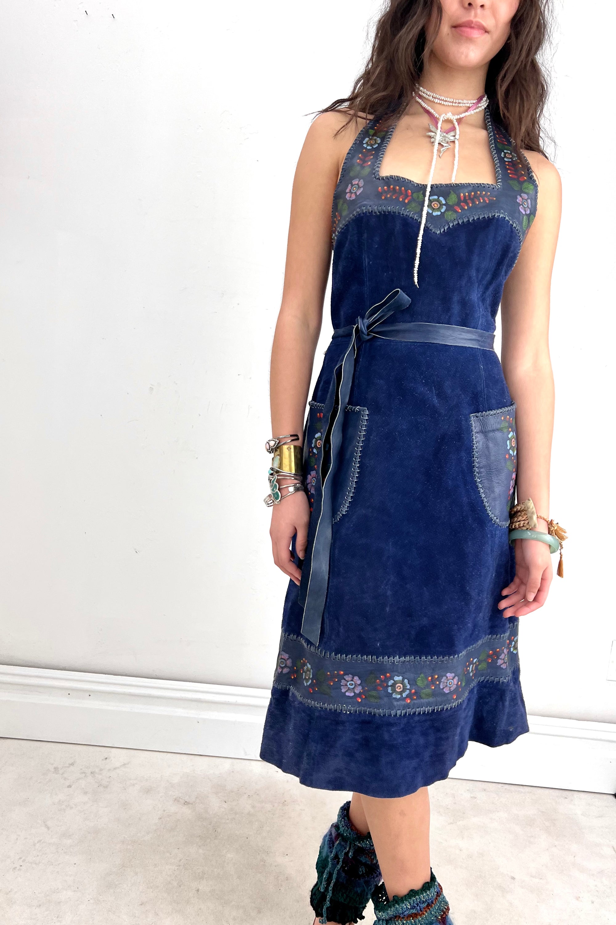 Vintage Char Leather Wrap Dress Selected by Anna Corinna
