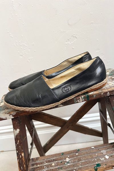 Vintage Gucci Leather Espadrills