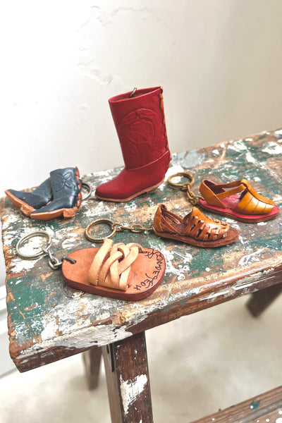Vintage Cowboy Boot Mini Handmade Leather