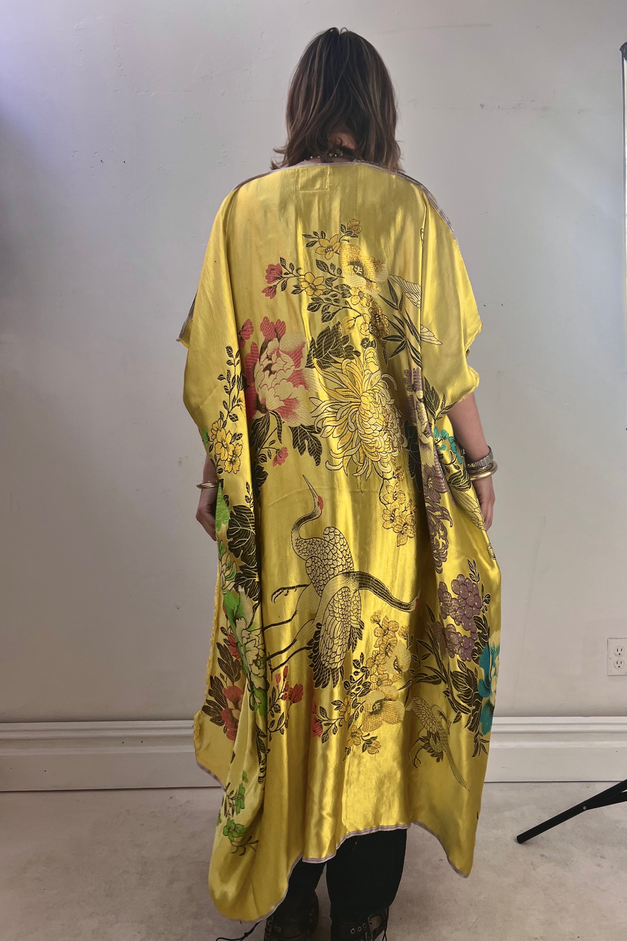 Anna Corinna Reworked Vintage Silky Golden Maxi Coat