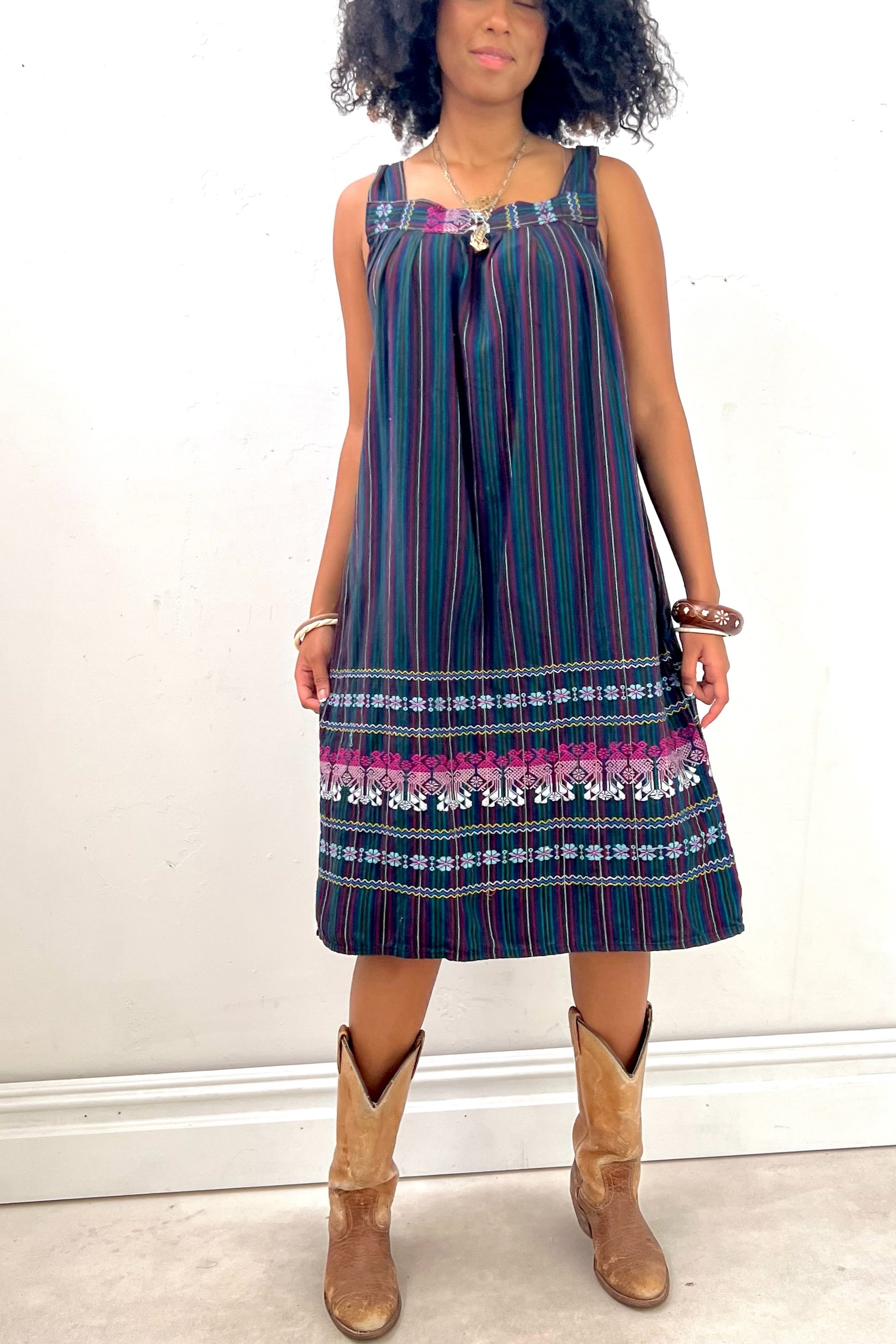 Vintage Hand Woven Guatamalan Tank Dress