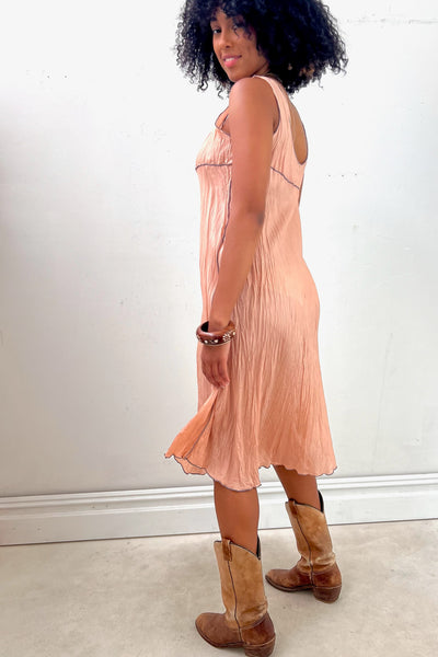 Vintage Silky Nudy Slip Dress, Rayon, view 3