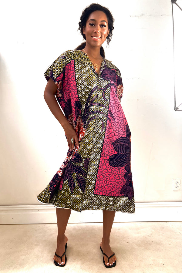 Anna Corinna Reworked Vintage Wax Print Smock Dress
