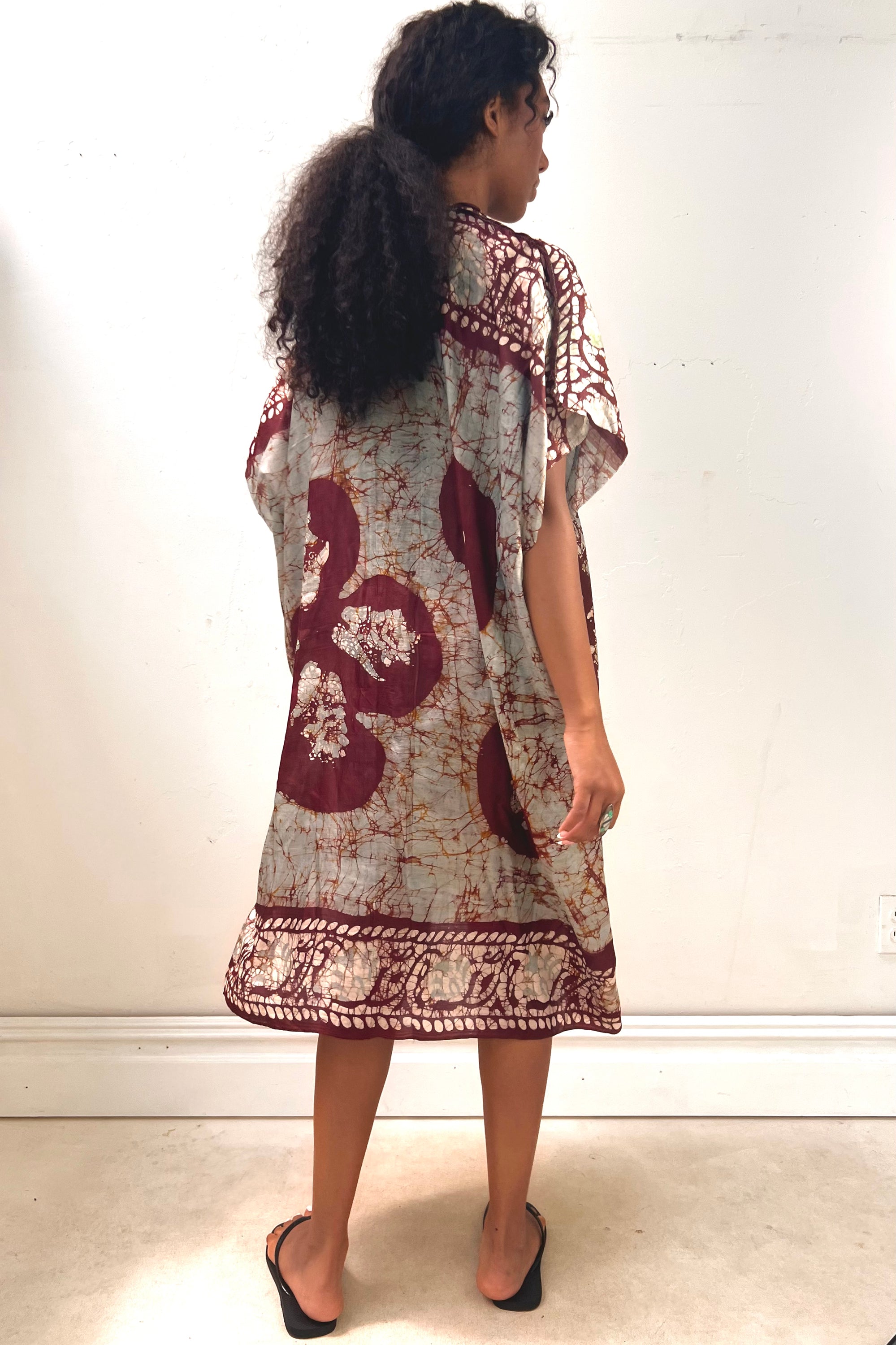 Anna Corinna Reworked Vintage Silk Batiq Smock Dress