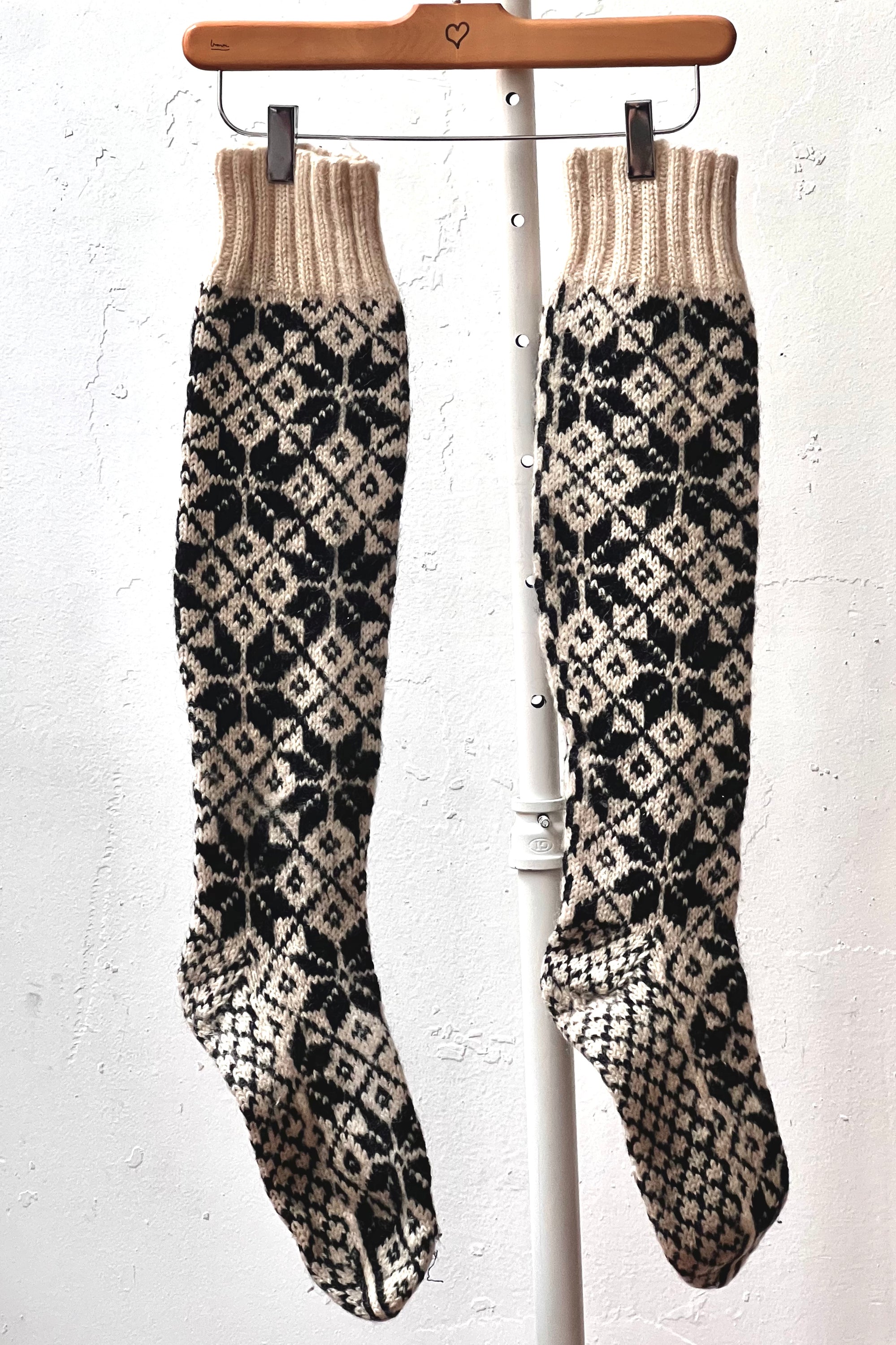 Vintage Hand Knit Wool Stockings  Selected by Anna Corinna